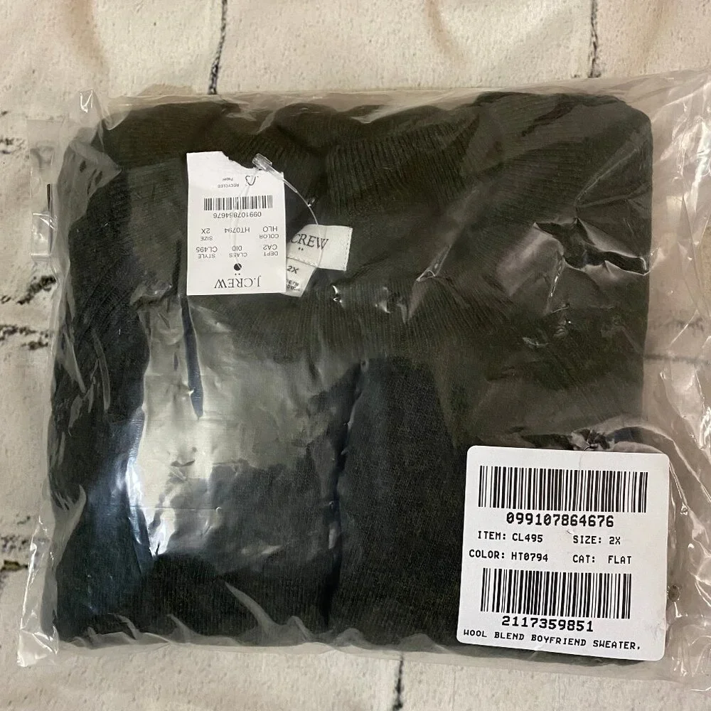 J. Crew Wool-blend boyfriend sweater 2X